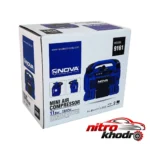 نمای در اتاق کمپرسور هوا نووا با فشارسنج و شلنگ سبک دیواری و مرجع اندازه