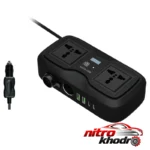 نمای کناری مبدل برق گرین لاین با 2 پریز و 4 پورت USB پروفایل و ساختار