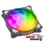 نمای جزئیات فن کیس گرین HURACAN با نورپردازی LED - بسته 3 عددی پرداخت و جزئیات مواد