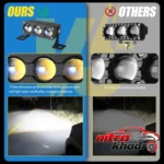 نمای در اتاق پروژکتور آفرود خودرو مدل Work Light با نور سفید و زرد سبک دیواری و مرجع اندازه