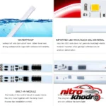نمای کناری چراغ فلکسیبل خودرو دی لایت با کیفیت دو عددی پروفایل و ساختار
