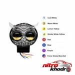 نمای در اتاق چراغ پرژکتور آفرودی خودرو و موتور ضد آب چند رنگ سبک دیواری و مرجع اندازه