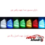 نمای در اتاق کیت نورپردازی خودرو مدل اتمسفر لایت سبک دیواری و مرجع اندازه