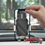 نمای کناری پایه نگهدارنده گوشی موبایل باسئوس با قابلیت چرخش 360 درجه پروفایل و ساختار