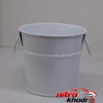نمای جلو گلدان دکوری فلزی چندکاره مدل سطل طراحی و جزئیات کلیدی