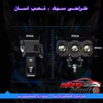 نمای جلو پروژکتور آفرودی موتور سیکلت مدل MLX3 با طراحی فشرده چیدمان صفحه و نشانگرها