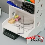 نمای جلو استند لوازم اداری چوبی خاص طراحی و جزئیات کلیدی