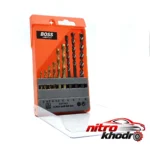 نمای جلو مته باس مدل Drill Bit Set مخصوص چوب و دیوار 9 عددی طراحی و جزئیات کلیدی