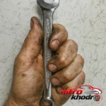 نمای جلو آچار یکسر تخت و رینگی عرفان با دسته استاندارد طراحی و جزئیات کلیدی