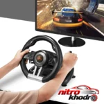 نمای جلو فرمان بازی پی ایکس ان V3 Pro با قابلیت های ویژه طراحی و جزئیات کلیدی