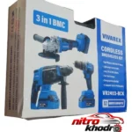 نمای بسته بندی دریل پیچ گوشتی ویوارکس مدل VR2403-BCK با دو باتری برچسب و بسته بندی