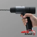 نمای کناری جعبه ابزار هوتو با دریل بی سیم و محفظه های کاربردی عمق قاب و پروفایل