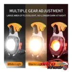 نمای کناری چراغ قوه دستی شارژی مدل همه کاره با نور چند رنگ عمق قاب و پروفایل