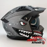 نمای بسته بندی کلاه کاسکت فک متحرک راپیدو مدل Shadow Pro برچسب و بسته بندی