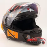 نمای بسته بندی کلاه کاسکت فک متحرک استیل برد مدل Dark Rider برچسب و بسته بندی