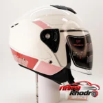نمای بسته بندی کلاه کاسکت فلش مدل Pink Rider با ویژگی های خاص برچسب و بسته بندی