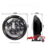 نمای کناری چراغ جلو خودرو LED دایره ای ضد آب بسته دو عددی عمق قاب و پروفایل