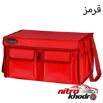 نمای بسته بندی کیف نظم دهنده چرم صندوق عقب خودرو بابل کارپت برچسب و بسته بندی