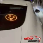 نمای کناری چراغ LED خودرو با طرح ایموجی جذاب عمق قاب و پروفایل