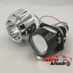 نمای کناری لنز چراغ خودرو زیمر دو حالته مدل L25-6000K عمق قاب و پروفایل