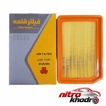 نمای بسته بندی فیلتر هوا خودرو قلعه مدل GF140-4 مناسب شاهین برچسب و بسته بندی