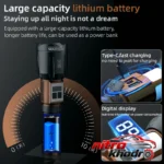 نمای جزئیات چراغ قوه دستی وارسون با نور مهتابی و لامپ LED حرکت و نصب پشتی