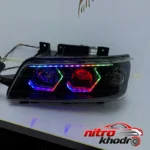 نمای جزئیات چراغ جلو پژو 405 گروه پژوهش صنعت مدرن مدل 3D-Wolf حرکت و نصب پشتی