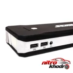 نمای جزئیات جامپ استارت سلکتا با باتری لیتیوم و دوشاخه USB حرکت و نصب پشتی