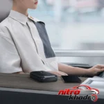 نمای جزئیات جامپ استارتر خودرو باسئوس با ظرفیت بالا و چراغ قوه حرکت و نصب پشتی