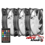 نمای جلو فن کیس گرین HURACAN با نورپردازی LED - بسته 3 عددی طراحی و جزئیات کلیدی
