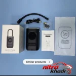 نمای جزئیات کمپرسور پمپ باد شارژی CZK با صفحه نمایش و شلنگ حرکت و نصب پشتی