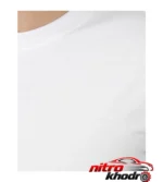 نمای جزئیات تی شرت مردانه سیمپل با یقه گرد و آستین کوتاه پرداخت و جزئیات مواد