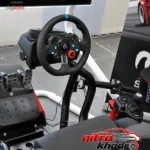 نمای جزئیات دسته دنده لاجیتک Driving Force با طراحی ارگونومیک پرداخت و جزئیات مواد