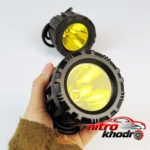 نمای جزئیات پروژکتور آفرود خودرو مدل Prolight با نور زرد حرکت و نصب پشتی