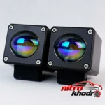 نمای جزئیات پروژکتور آفرود خودرو SuperLight با نور سفید و زرد حرکت و نصب پشتی