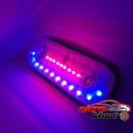 نمای جزئیات چراغ فدرالی پلیسی خودرو LED با ۱۸ افکت نور حرکت و نصب پشتی