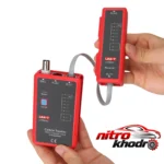نمای جزئیات تستر شبکه یونی تی مدل UT681C با مبدل کواکسیال حرکت و نصب پشتی