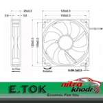 نمای جزئیات فن کیس ایتوک با نورپردازی LED و سرعت بالا حرکت و نصب پشتی