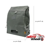 نمای کناری کیف پشت صندلی خودرو کوله مدل KL6500 با فریم تاشو پروفایل و ساختار