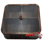 نمای کناری جعبه پذیرایی LZ-1 با بدنه MDF و در پلکسی شیک پروفایل و ساختار