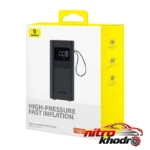 نمای جلو کمپرسور باد شارژی بیسوس مدل SuperMini Pro چیدمان صفحه و نشانگرها