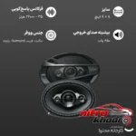 نمای جلو اسپیکر خودرو سونی مدل XS-XB6941 با کیفیت صدای عالی طراحی و جزئیات کلیدی