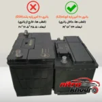نمای جلو محافظ باتری خودرو مدل L2 با جنس نمد دو لایه طراحی و جزئیات کلیدی