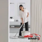نمای جلو سطل و زمین شوی چرخشی مهسان با قابلیت چرخش 360 درجه طراحی و جزئیات کلیدی