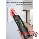نمای جلو تستر کابل شبکه مستک مدل WT-58DL با قابلیت ردیابی ولتاژ چیدمان صفحه و نشانگرها