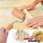 نمای جلو ابزار تزیین کیک چوبی مدل غلطکی با طراحی کاربردی طراحی و جزئیات کلیدی