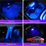 نمای جلو چراغ سقف خودرو اکی یس LED چند رنگ اسپرت چیدمان صفحه و نشانگرها
