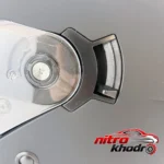 نمای جلو کلاه کاسکت ردلاین سه چهارم با عینک و پد شستشو طراحی و جزئیات کلیدی