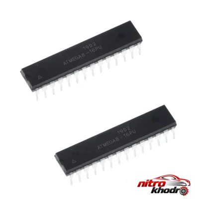 میکروکنترلر ATMEGA8A - نمای جلو - طراحی و جزئیات کلیدی