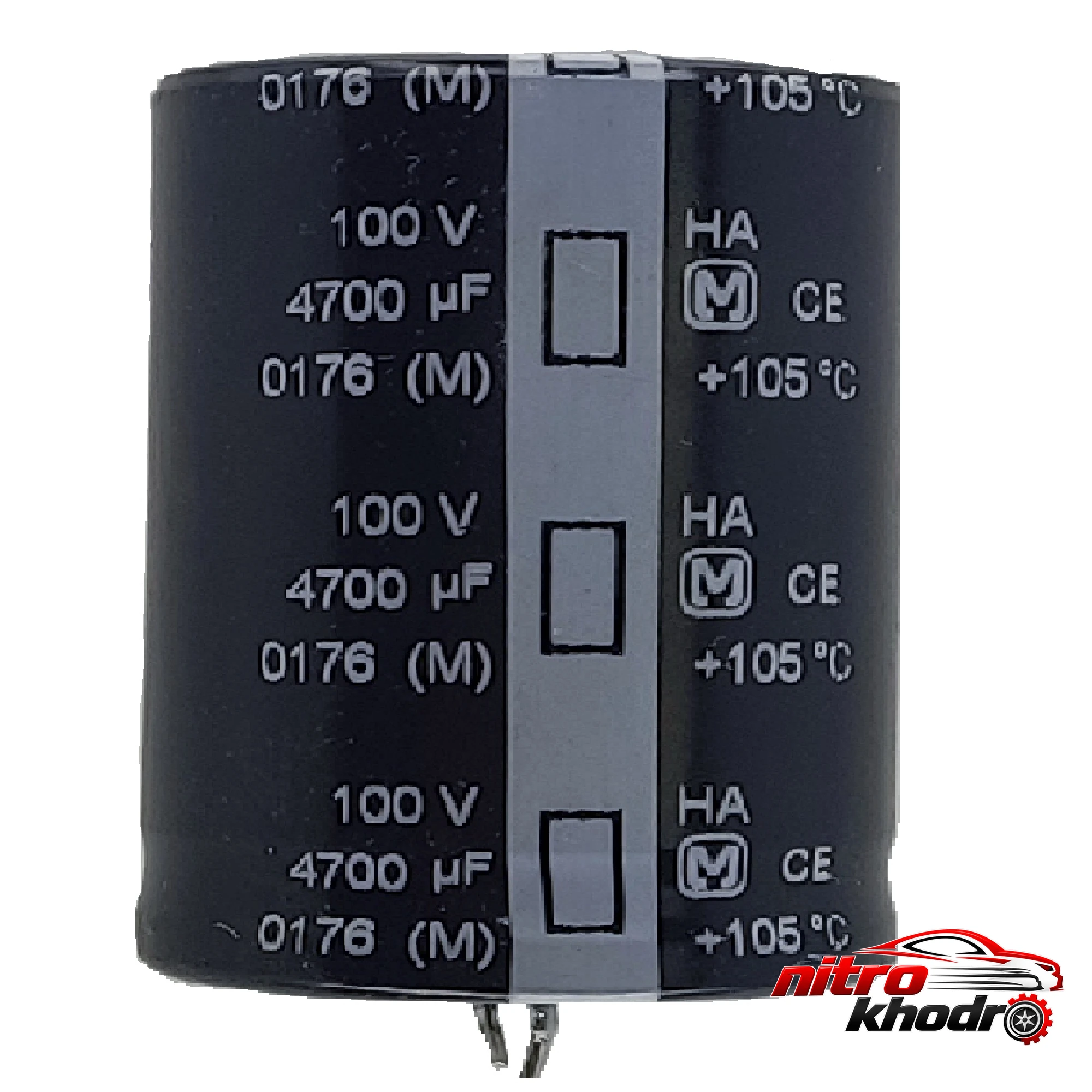 خازن الکترولیت 4700 میکروفاراد با کد 100V خازن الکترولیت 4700 میکروفاراد - نمای جلو - طراحی و جزئیات کلیدی